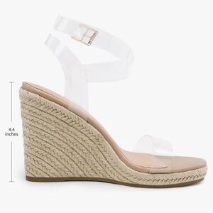 Clear Strap Espadrille Wedge Sandals